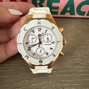 Michele Watch. White rubber band.